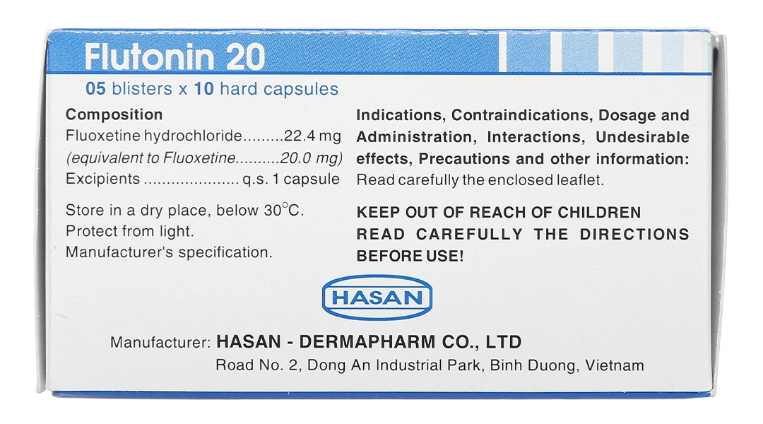 Flutonin 20 trị trầm cảm, rối loạn lưỡng cực (5 vỉ x 10 viên) - 2