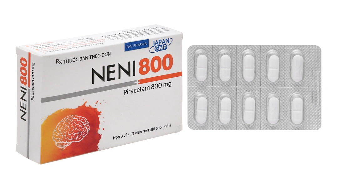 Neni 800 trị triệu chứng chóng mặt, nhức đầu, mê sảng nặng (3 vỉ x 10 viên) - 