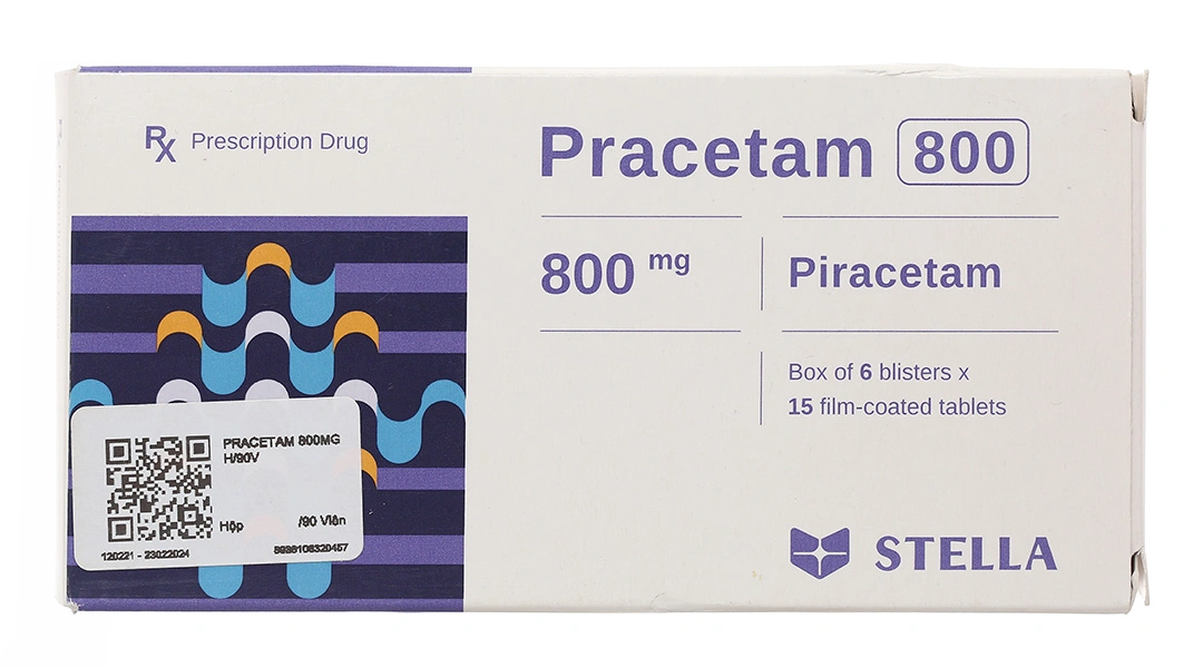 Pracetam 800 trị chóng mặt, mất trí nhớ (6 vỉ x 15 viên) - 1
