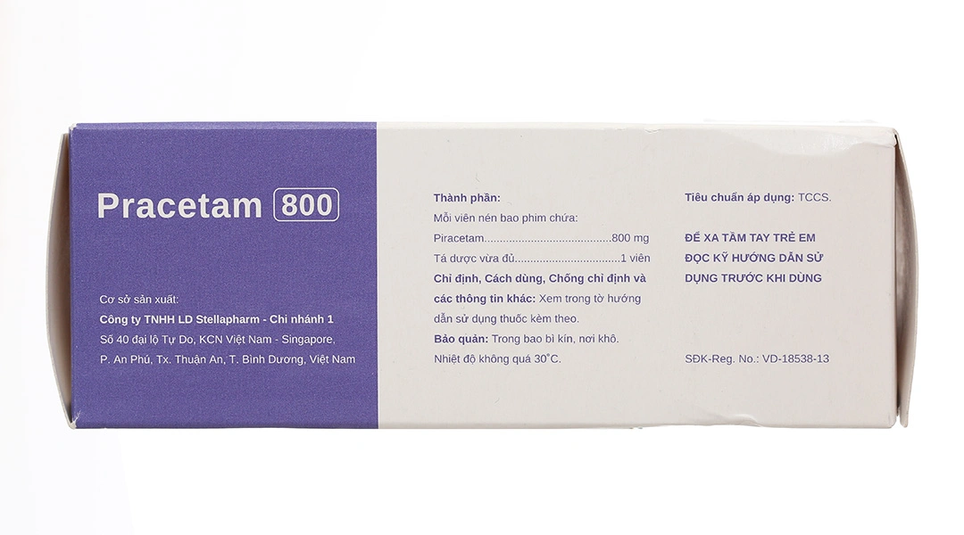 Pracetam 800 trị chóng mặt, mất trí nhớ (6 vỉ x 15 viên) - 3