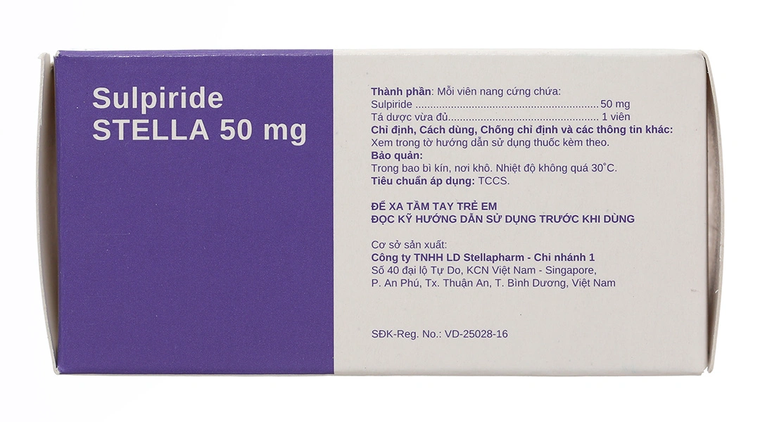 Sulpiride Stella 50mg điều trị triệu chứng lo âu, tâm thần phân liệt (5 vỉ x 10 viên) - 3