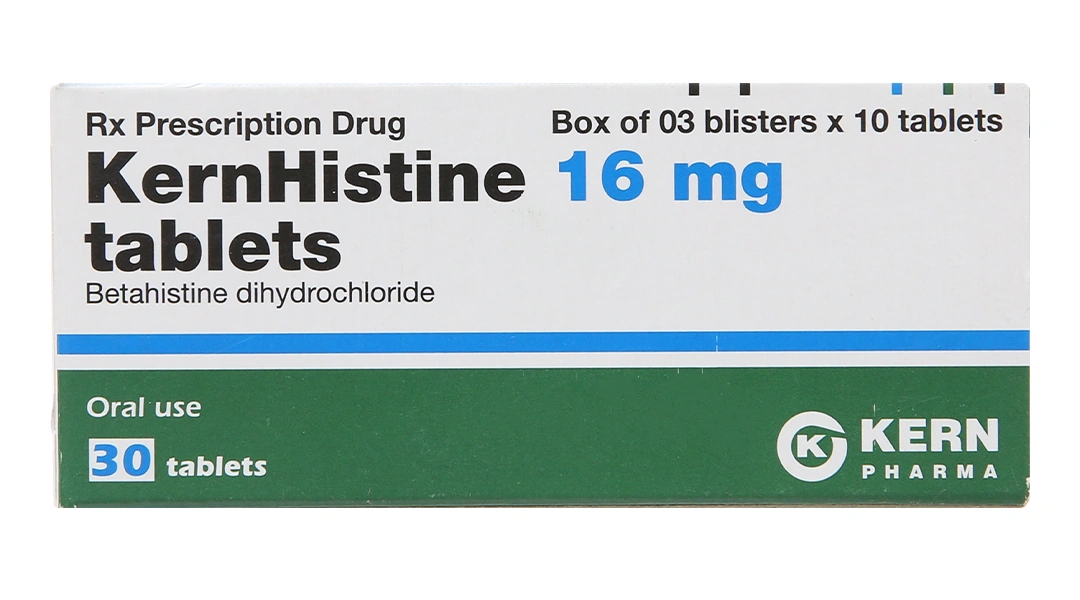 KernHistine 16mg tablets trị chóng mặt, rối loạn tiền đình (3 vỉ x 10 viên) - 1