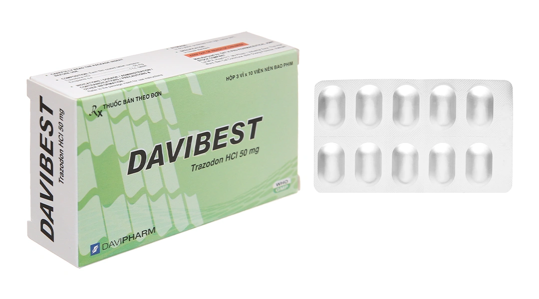 Davibest 50mg trị trầm cảm (3 vỉ x 10 viên) - 
