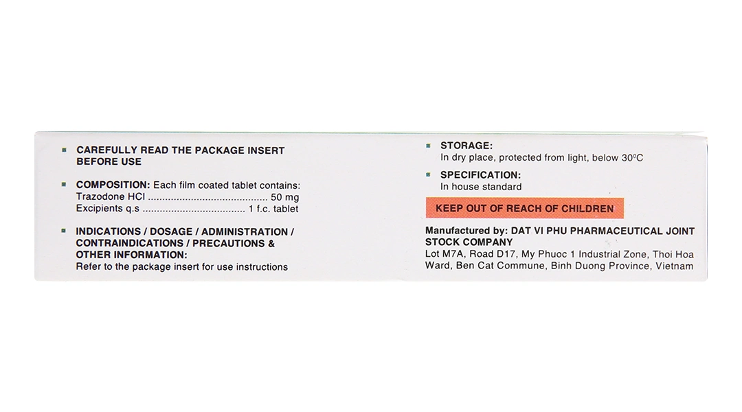 Davibest 50mg trị trầm cảm (3 vỉ x 10 viên) - 3