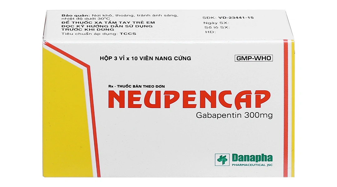 Neupencap 300mg trị động kinh, đau dây thần kinh (3 vỉ x 10 viên) - 1