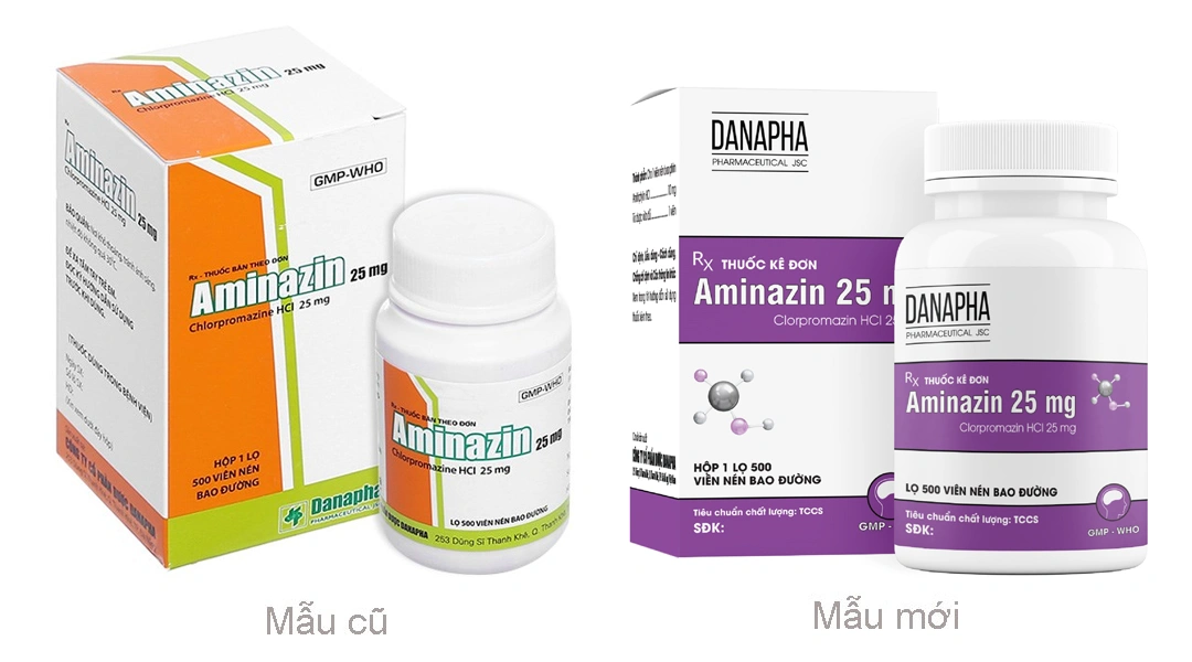 Aminazin 25mg điều trị rối loạn tâm thần lọ 500 viên - 