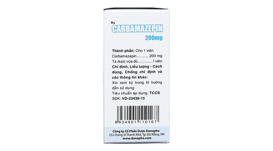 Carbamazepin 200mg trị động kinh, đau dây thần kinh lọ 100 viên - 2