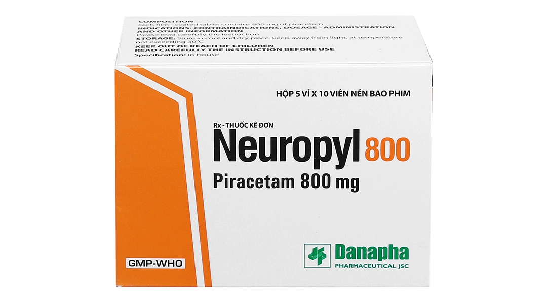 Neuropyl 800 trị chóng mặt, giật rung cơ (5 vỉ x 10 viên) - 1