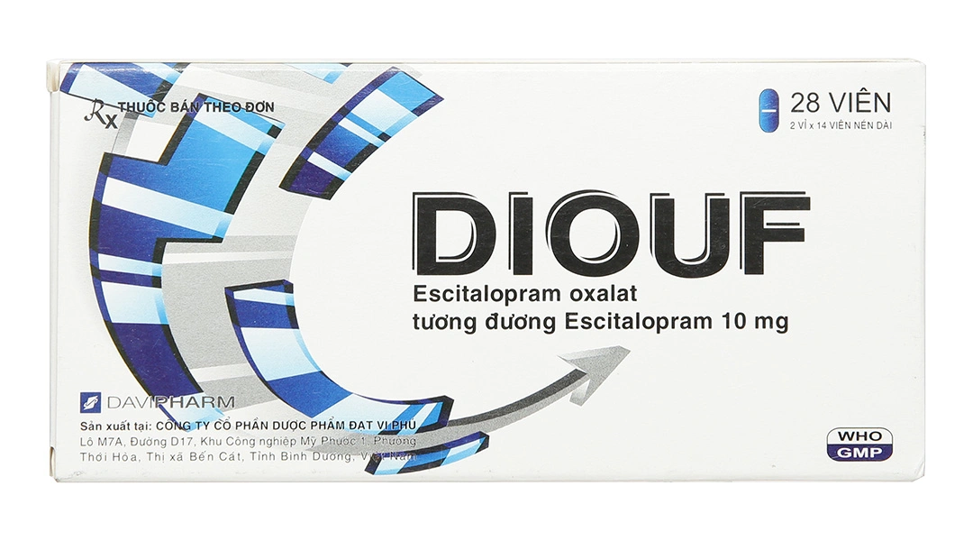 Diouf 10mg trị trầm cảm nặng, rối loạn hoảng loạn (2 vỉ x 14 viên) - 1