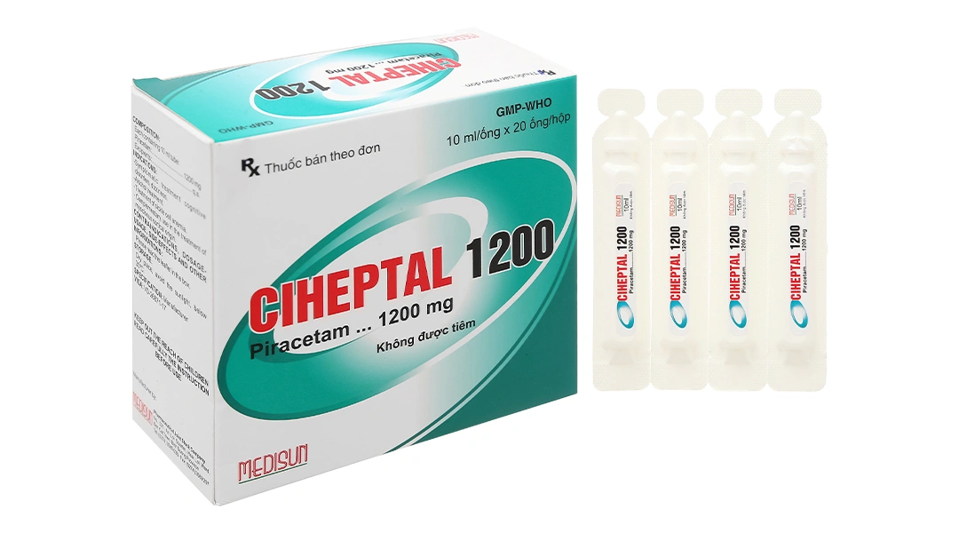 Dung dịch uống Ciheptal 1200 trị rối loạn nhận thức, chóng mặt (20 ống x 10ml) - 