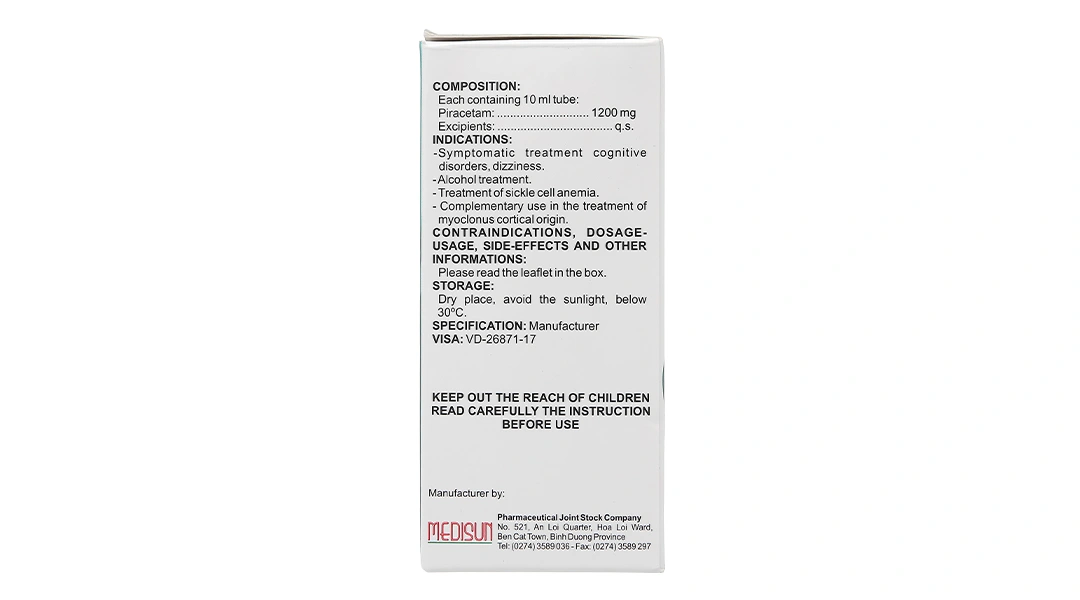 Dung dịch uống Ciheptal 1200 trị rối loạn nhận thức, chóng mặt (20 ống x 10ml) - 2
