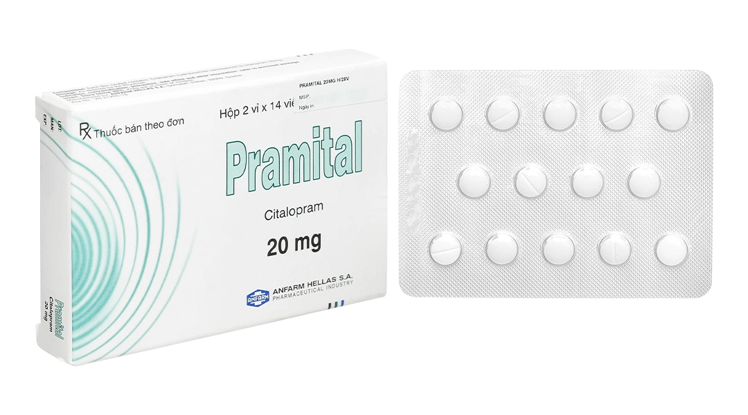 Pramital 20mg trị trầm cảm (2 vỉ x 14 viên) - 