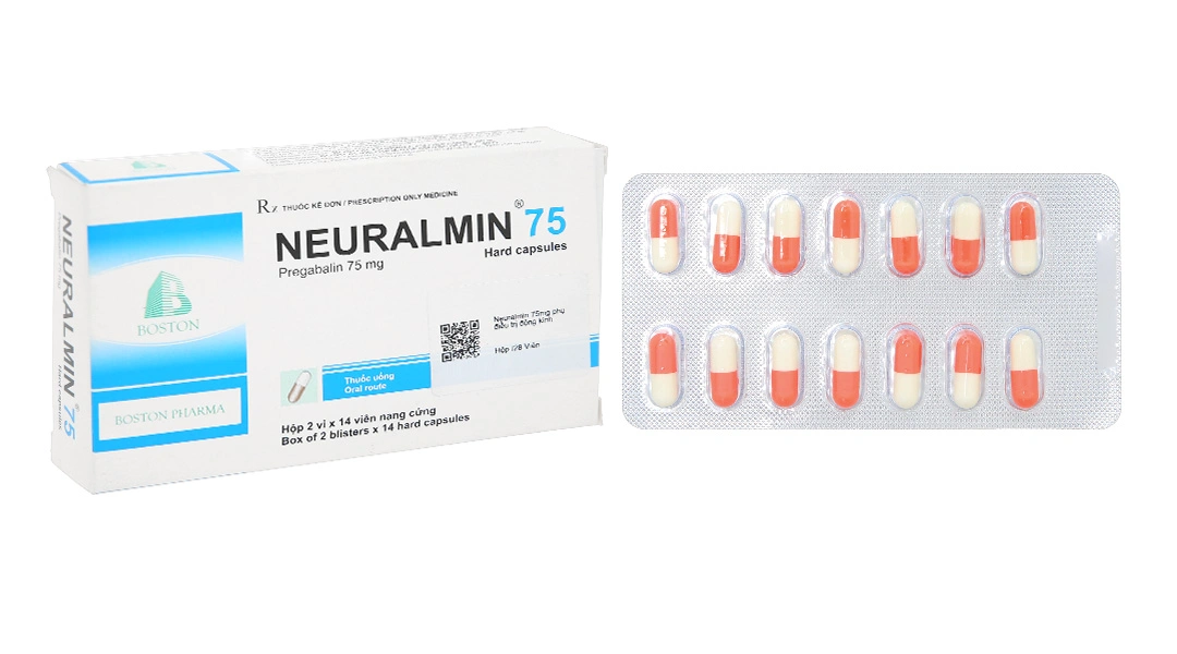 Neuralmin 75 điều trị động kinh, rối loạn lo âu (2 vỉ x 14 viên) - 