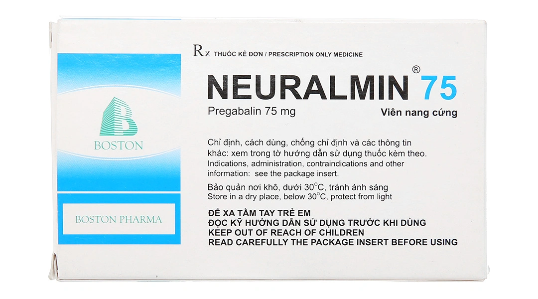 Neuralmin 75 điều trị động kinh, rối loạn lo âu (2 vỉ x 14 viên) - 1