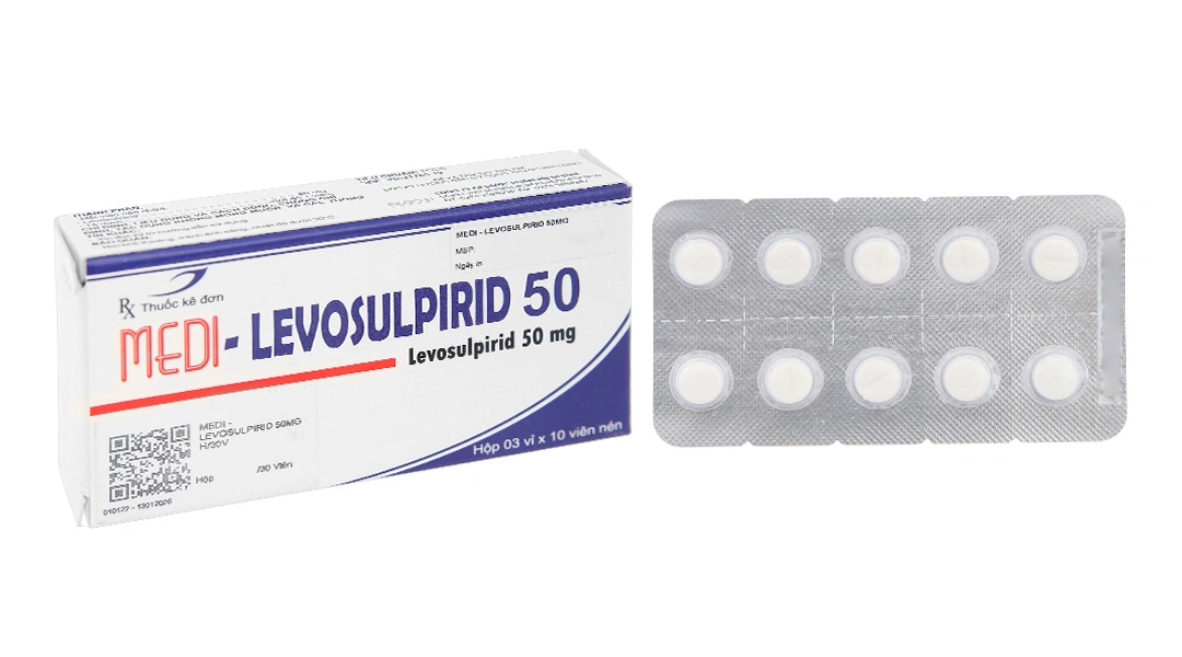 Medi-Levosulpirid 50 trị tâm thần phân liệt (3 vỉ x 10 viên) - 