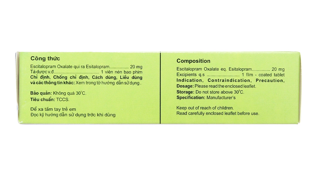 Lupilopram 20mg trị trầm cảm, rối loạn lo âu (3 vỉ x 10 viên) - 2