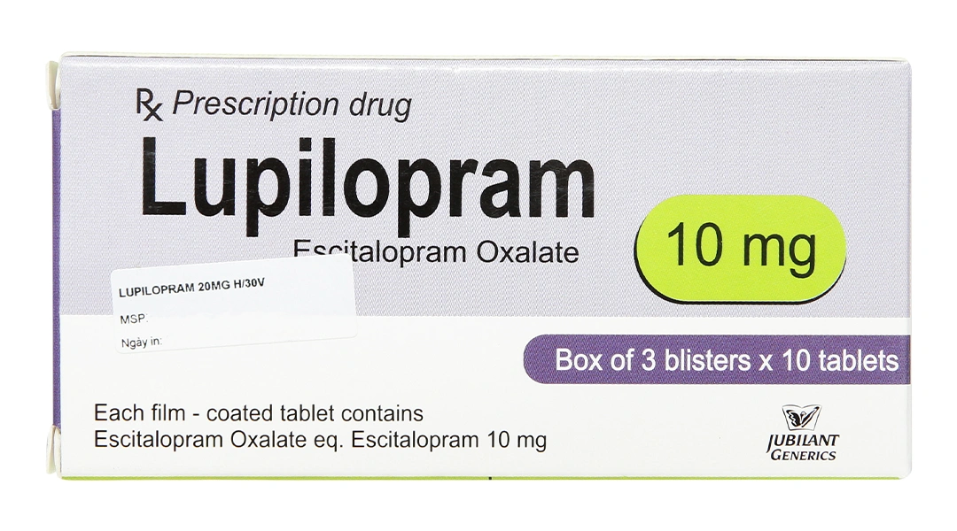 Lupilopram 10mg trị các chứng trầm cảm, rối loạn lo âu (3 vỉ x 10 viên) - 1
