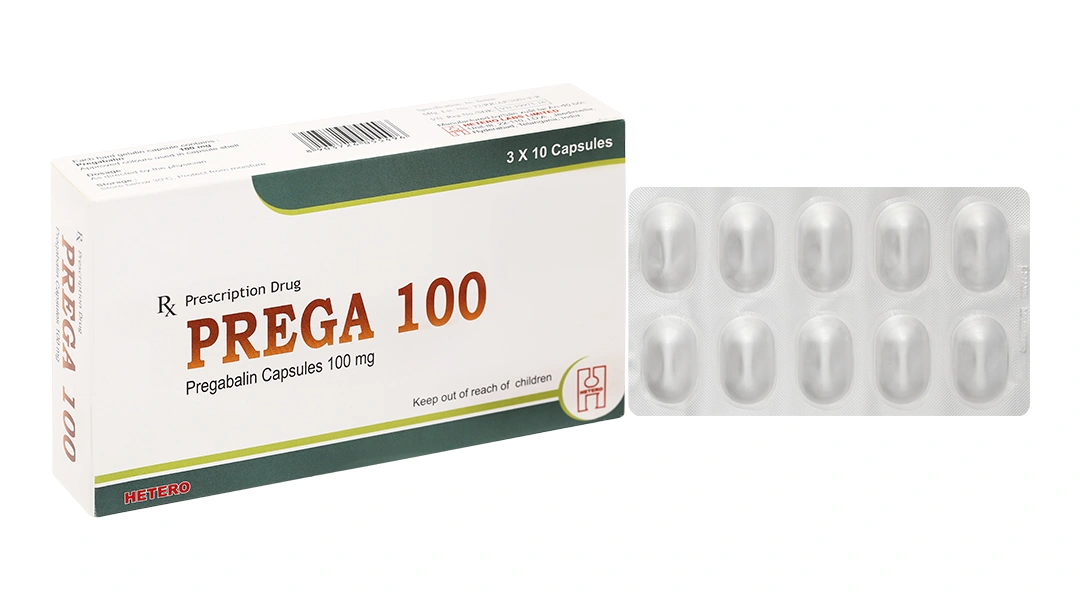 Prega 100 điều trị động kinh, đau dây thần kinh (3 vỉ x 10 viên) - 