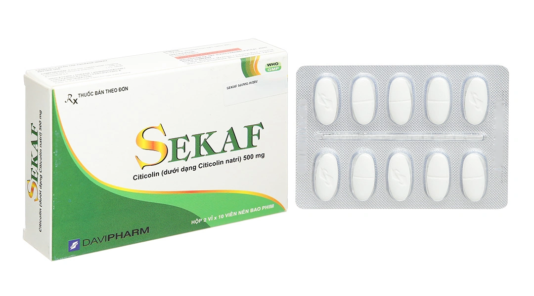 Sekaf 500mg trị Parkinson, rối loạn mạch máu não (2 vỉ x 10 viên) - 