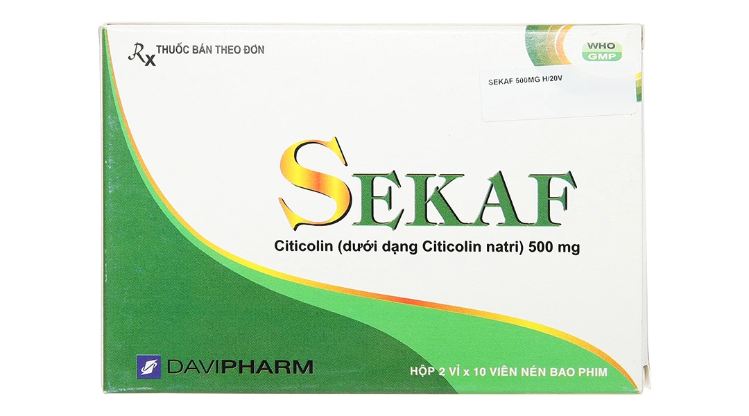 Sekaf 500mg trị Parkinson, rối loạn mạch máu não (2 vỉ x 10 viên) - 1
