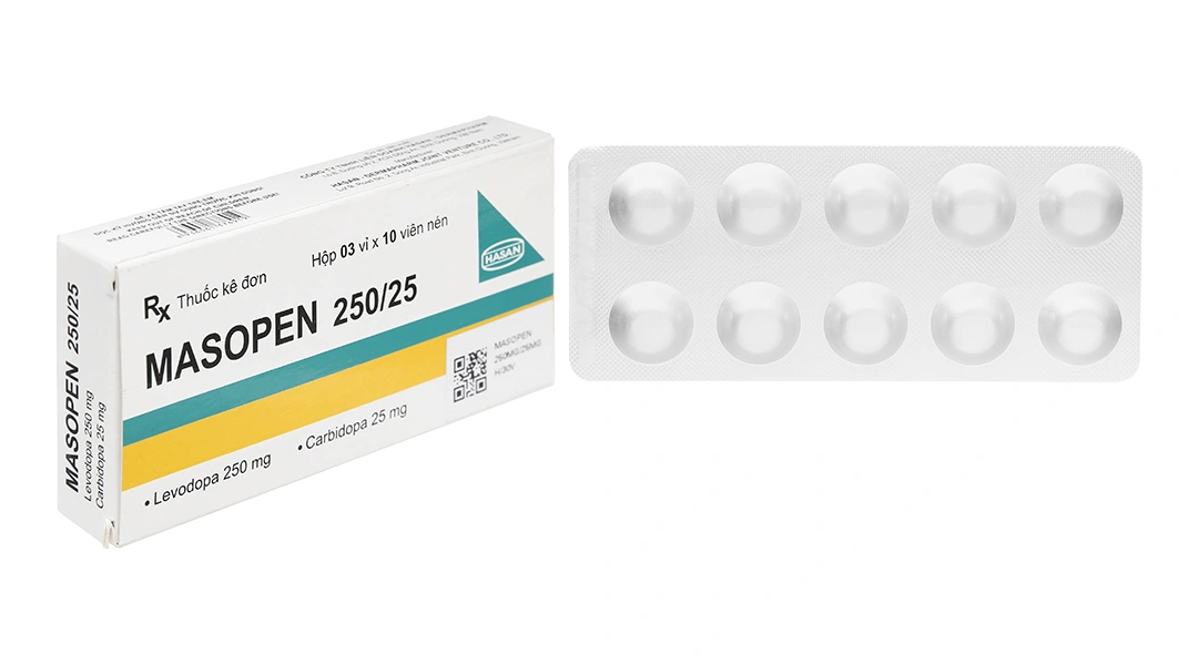 Masopen 250/25 trị Parkinson (3 vỉ x 10 viên) - 
