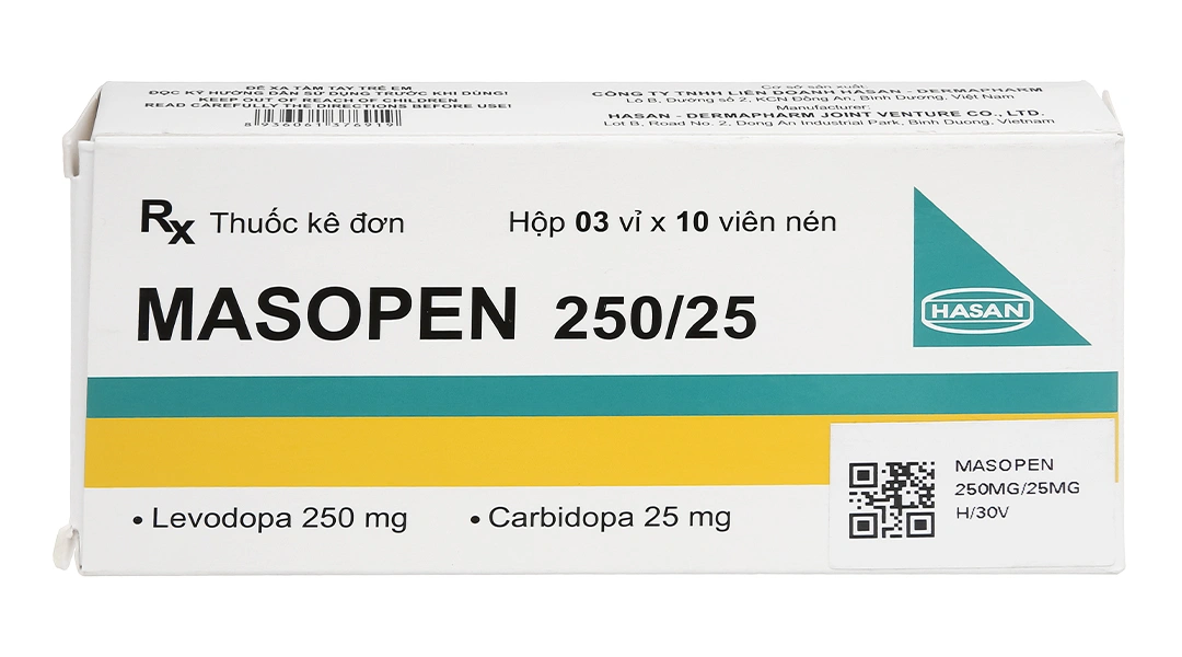 Masopen 250/25 trị Parkinson (3 vỉ x 10 viên) - 1