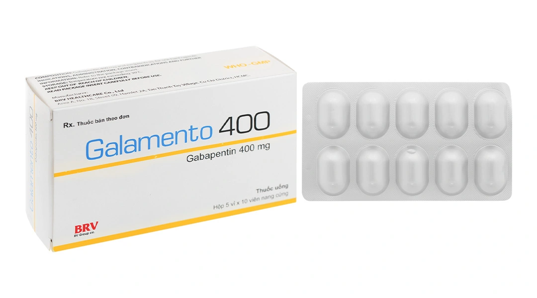 Galamento 400 trị động kinh, đau dây thần kinh (5 vỉ x 10 viên) - 