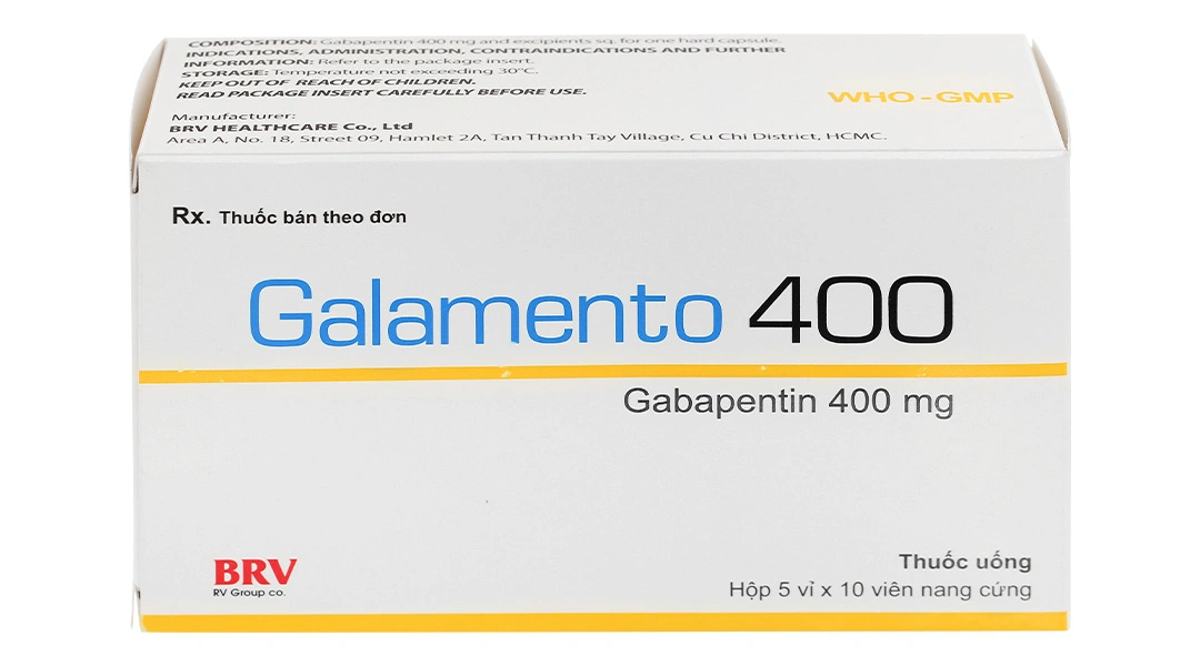 Galamento 400 trị động kinh, đau dây thần kinh (5 vỉ x 10 viên) - 1