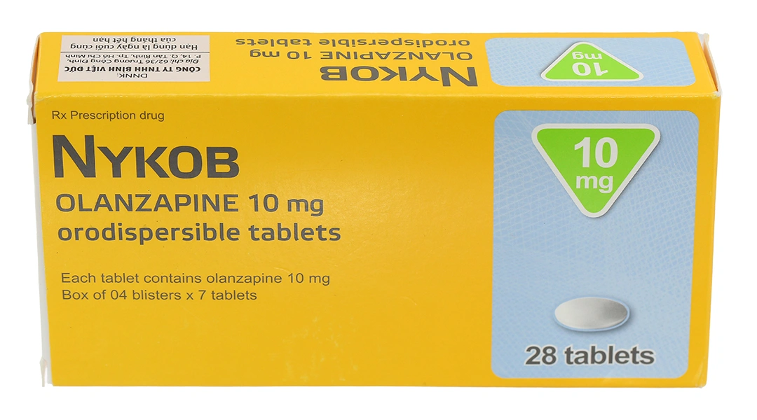 Nykob 10mg trị tâm thần phân liệt, rối loạn lưỡng cực (4 vỉ x 7 viên) - 1