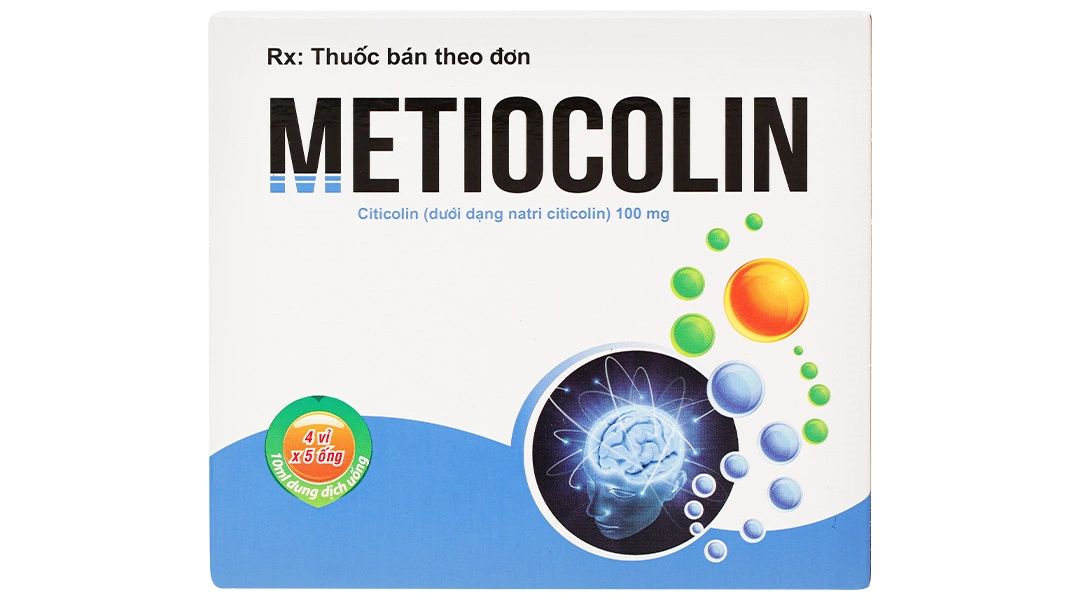 Dung dịch uống Metiocolin 100mg/10ml trị rối loạn ý thức, Parkinson (4 vỉ x 5 ống) - 1
