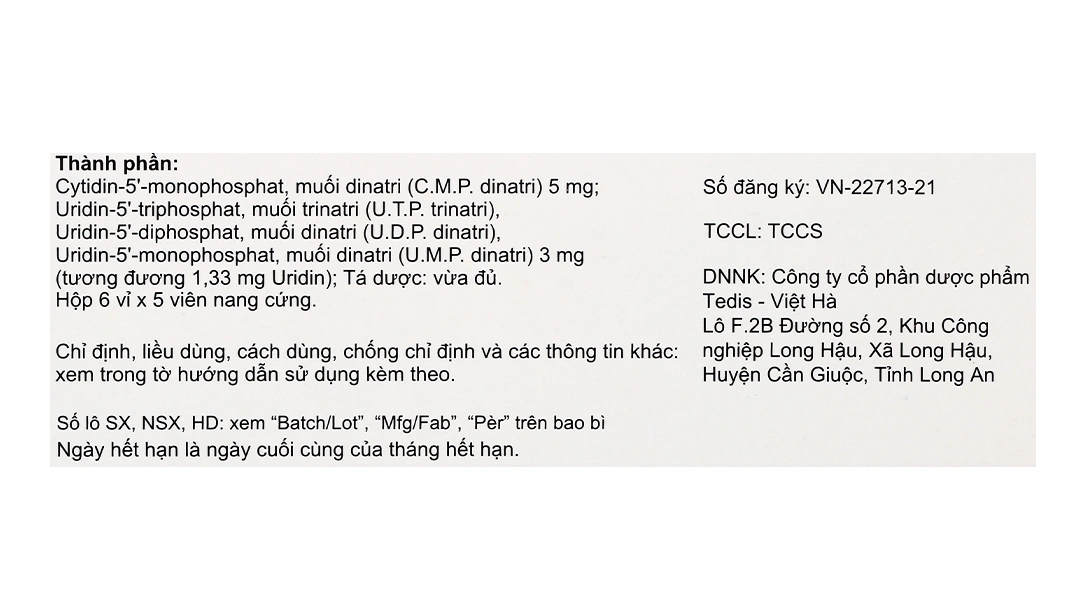 Núcleo C.M.P Forte trị các bệnh lý thần kinh ngoại biên (6 vỉ x 5 viên) - 4