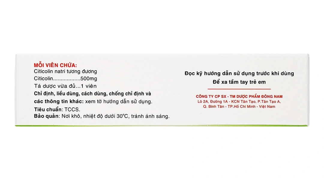 Baticolin 500mg trị bệnh mạch máu não, chấn thương sọ não (3 vỉ x 10 viên) - 2