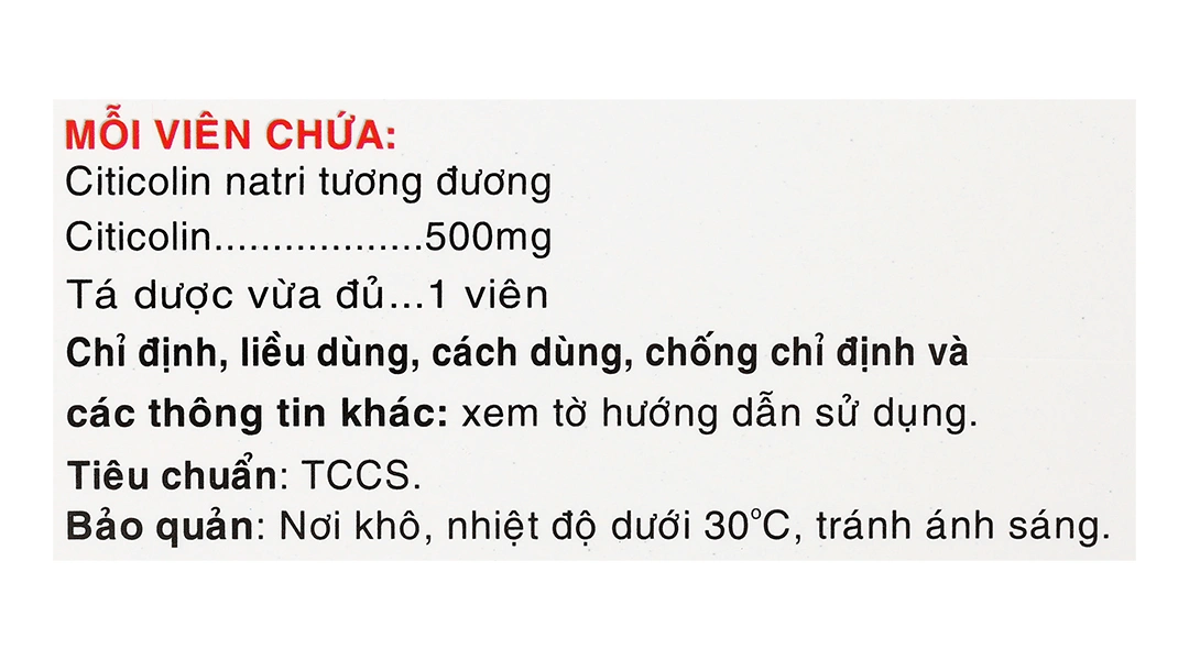 Baticolin 500mg trị bệnh mạch máu não, chấn thương sọ não (3 vỉ x 10 viên) - 4