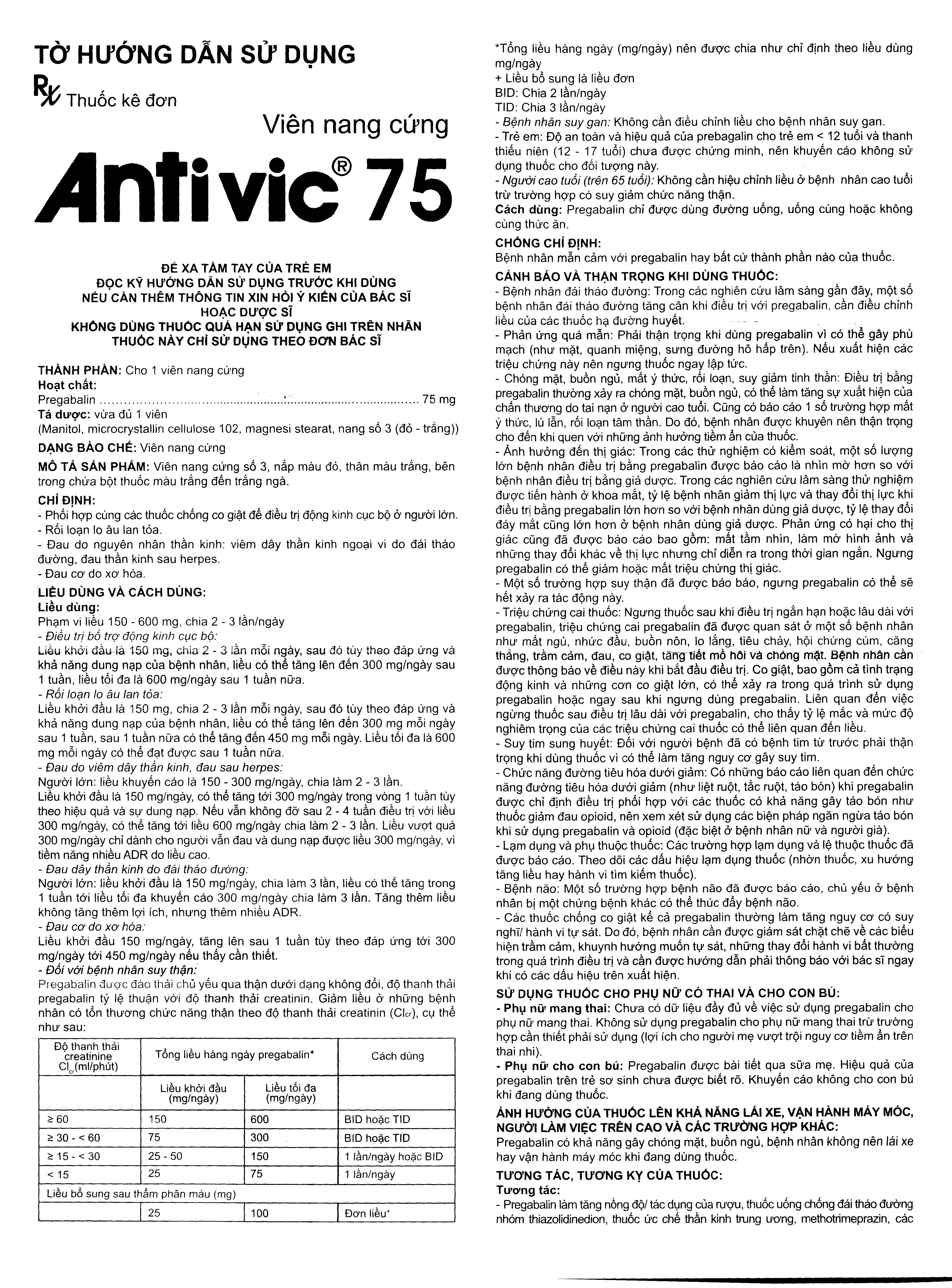 AntiVic 75 trị động kinh, rối loạn lo âu (10 vỉ x 10 viên) - 4
