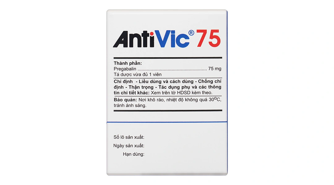 AntiVic 75 trị động kinh, rối loạn lo âu (10 vỉ x 10 viên) - 2