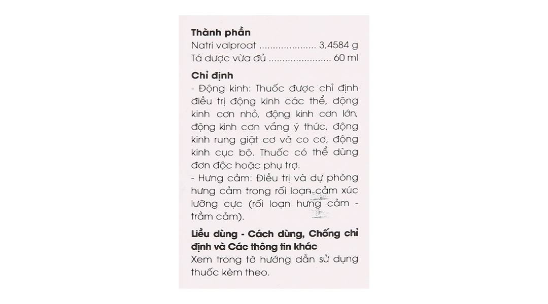 Sirô Dalekine điều trị động kinh các thể, điều trị & dự phòng hưng cảm chai 60ml - 4