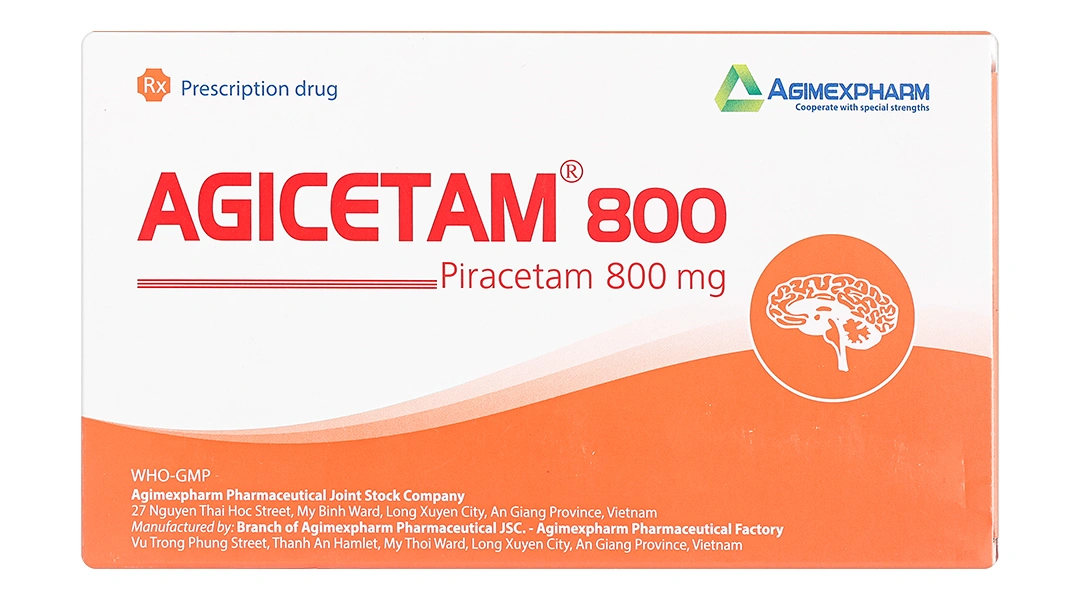 Agicetam 800 trị giật rung cơ (10 vỉ x 10 viên) - 1
