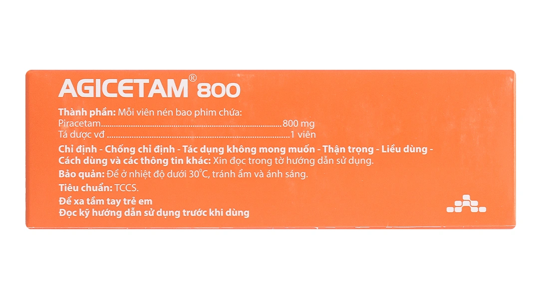 Agicetam 800 trị giật rung cơ (10 vỉ x 10 viên) - 2