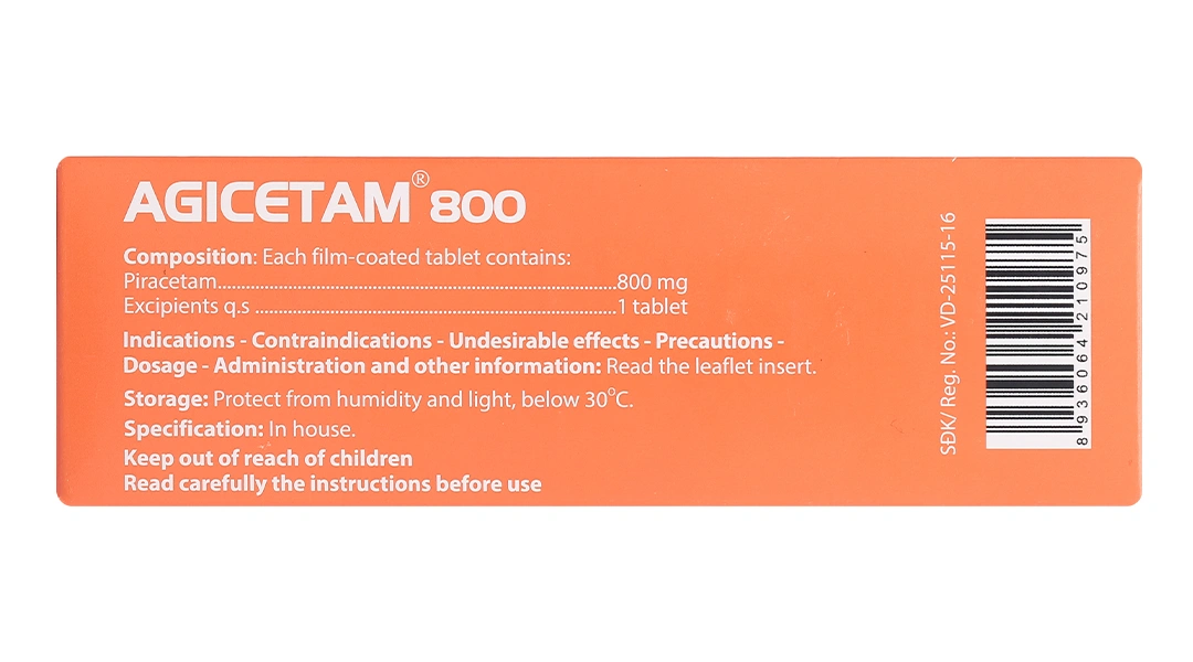 Agicetam 800 trị giật rung cơ (10 vỉ x 10 viên) - 3