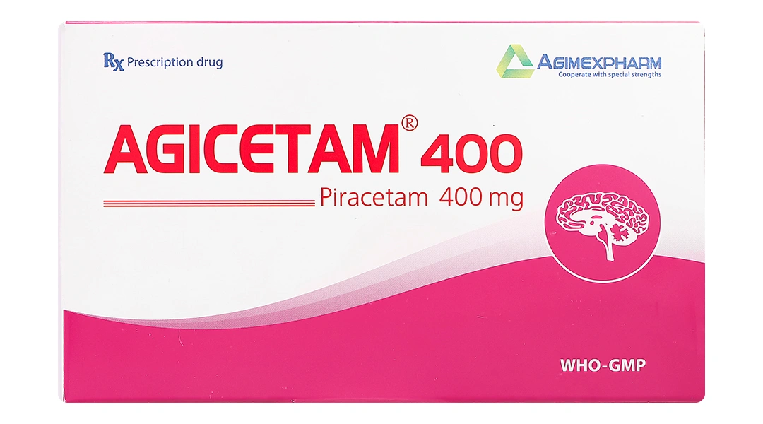 Agicetam 400 trị triệu chứng chóng mặt, nghiện rượu (10 vỉ x 10 viên) - 1