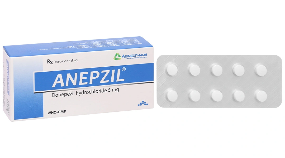 Anepzil 5mg điều trị triệu chứng suy giảm trí nhớ (3 vỉ x 10 viên) - 