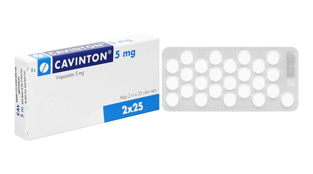 Cavinton 5mg giúp giảm các triệu chứng tâm thần (2 vỉ x 25 viên) - 