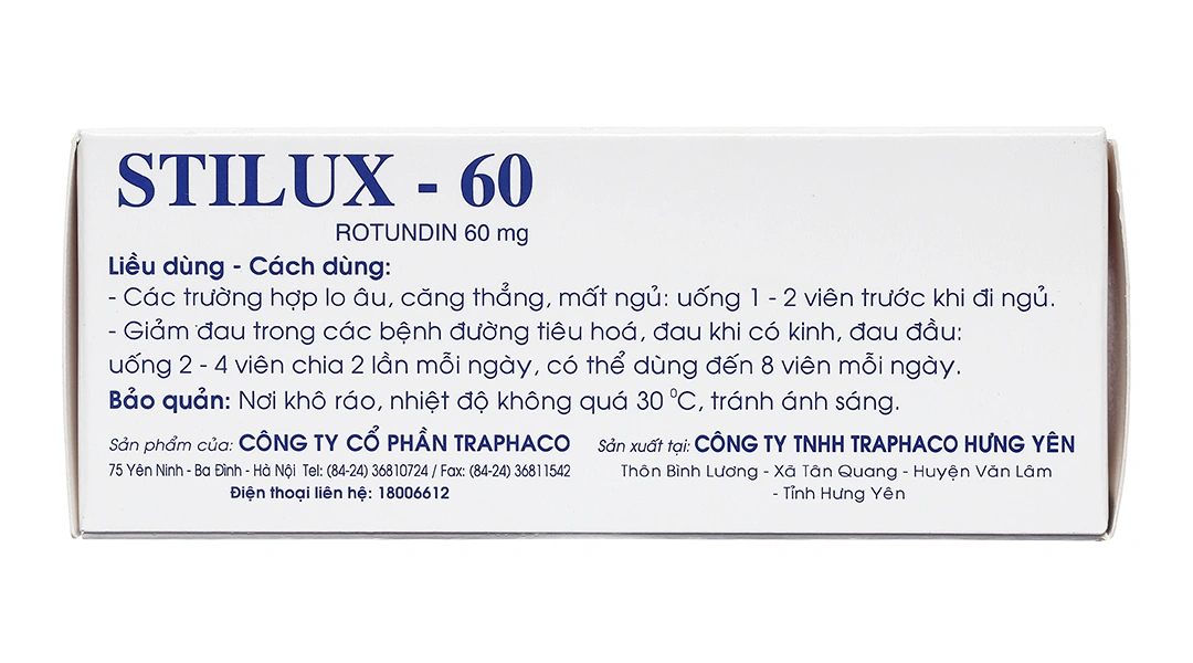 Stilux-60 giảm lo âu, căng thẳng (10 vỉ x 10 viên) - 3