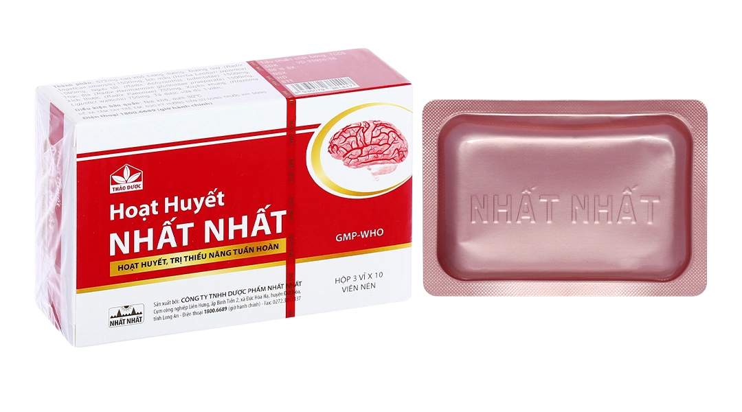 Hoạt Huyết Nhất Nhất phòng và trị thiểu năng tuần hoàn não (3 vỉ x 10 viên) - 
