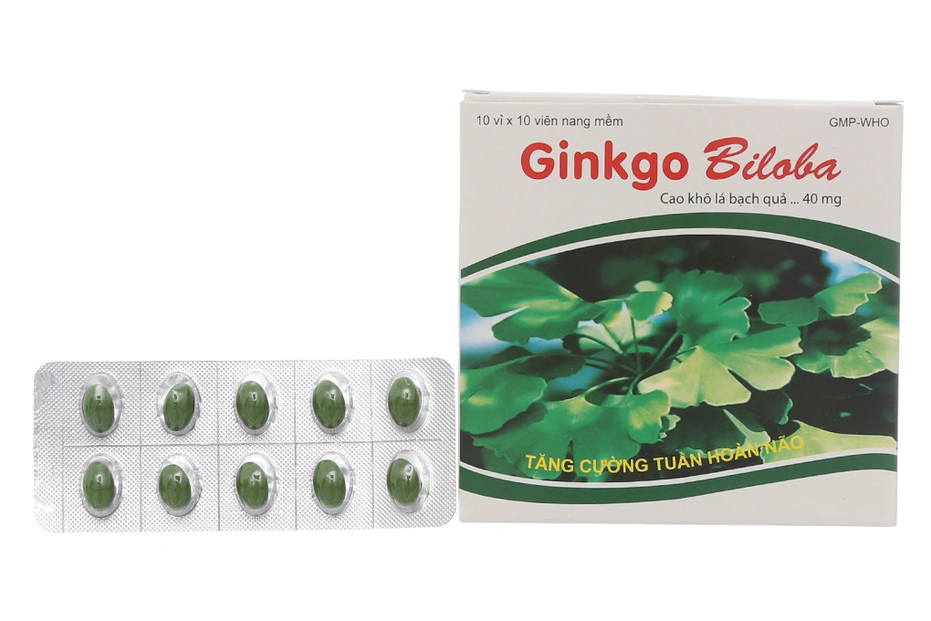 Ginkgo Biloba Medisun 40mg trị rối loạn mạch máu não (10 vỉ x 10 viên) - 