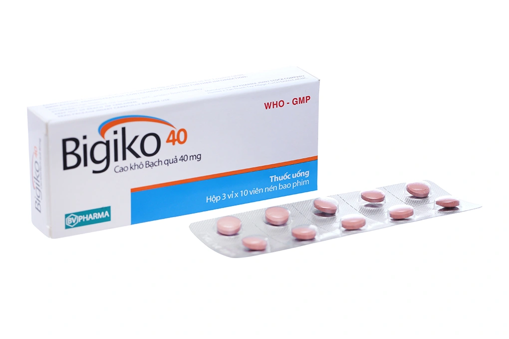 Bigiko 40 tuần hoàn máu não, cải thiện trí nhớ (3 vỉ x 10 viên) - 