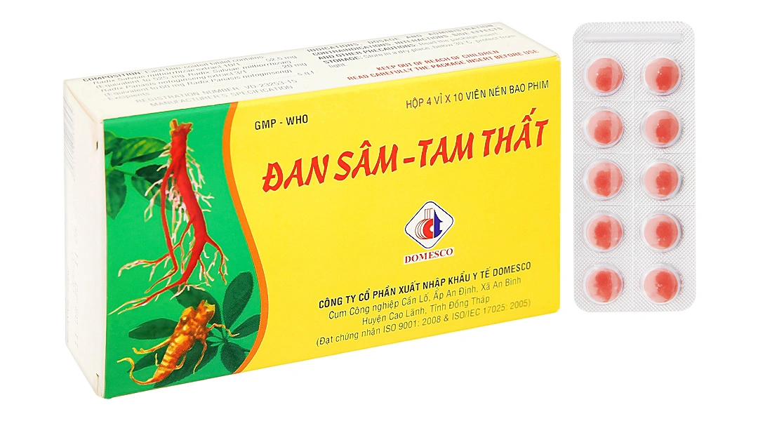 Đan Sâm - Tam Thất phòng và chứng trị đau thắt ngực (4 vỉ x 10 viên) - 