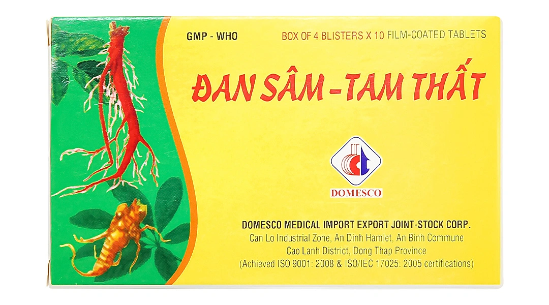 Đan Sâm - Tam Thất phòng và chứng trị đau thắt ngực (4 vỉ x 10 viên) - 1