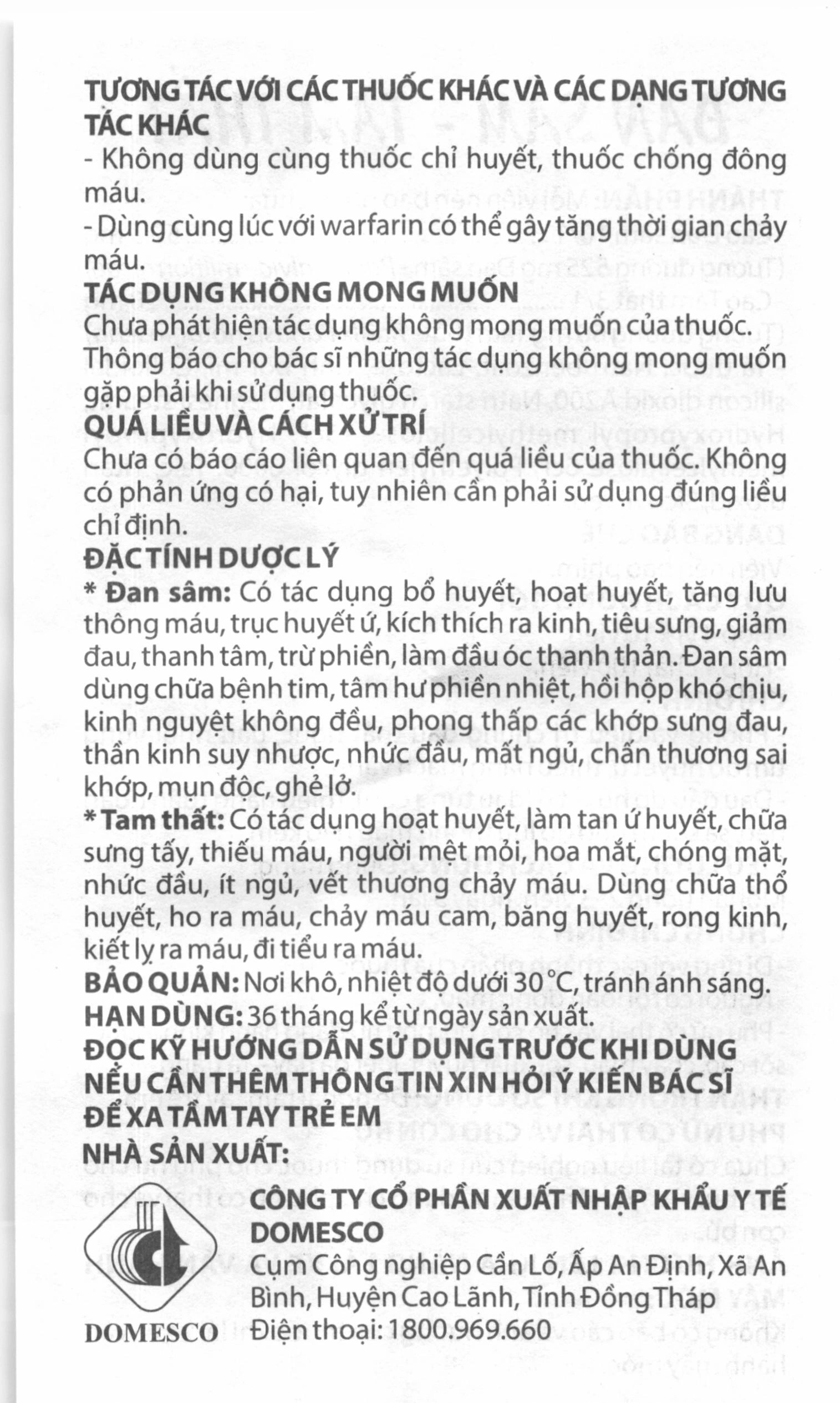 Đan Sâm - Tam Thất phòng và chứng trị đau thắt ngực (4 vỉ x 10 viên) - 5