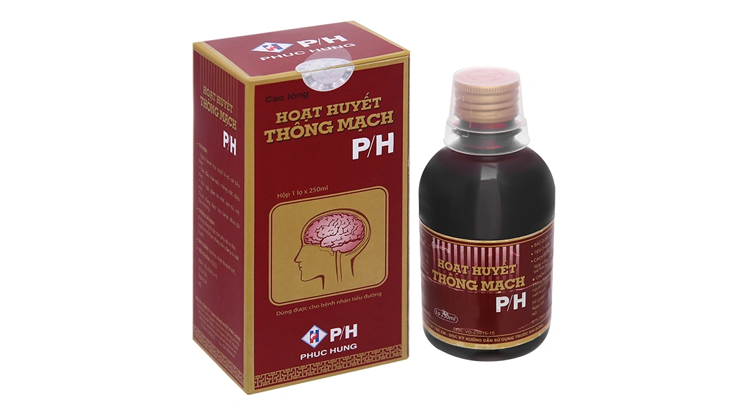 Cao lỏng Hoạt Huyết Thông Mạch P/H tăng tuần hoàn máu não, cải thiện trí nhớ chai 250ml - 